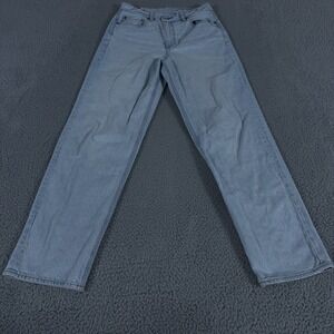 American Eagle Jeans Women 6 Blue Highest Rise Baggy Straight Strigid Light Wash